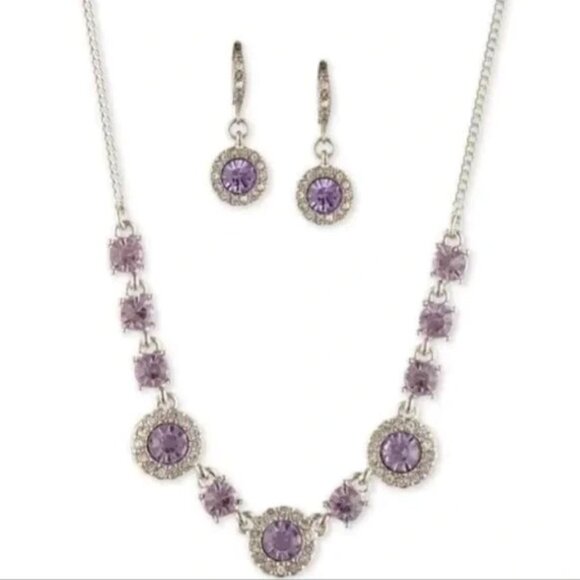 Givenchy Earring and Necklace set in Lilac. - Picture 1 of 8